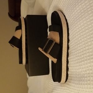 Sorel Roaming Buckle Slide Jute platform sandals